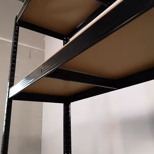 Samuel ALEXANDER Heavy Duty 5 Tier Metal Garage Shelving Storage Racking Unit, Black, W: 90 cm, D: 40 cm, H: 180 cm – 5