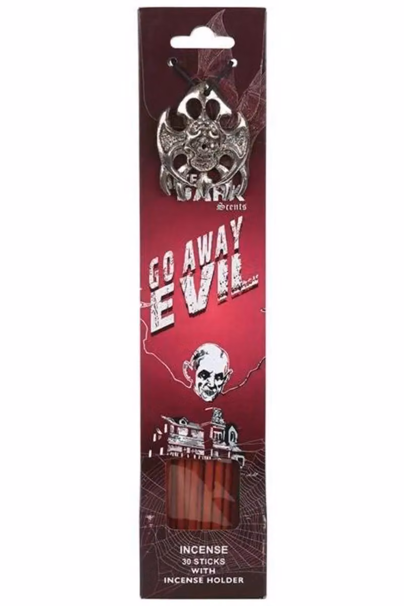 Something Different KDMD Go Away Evil Floral Incense Sticks with Metal Holder in Red, Brown and Silver – 3