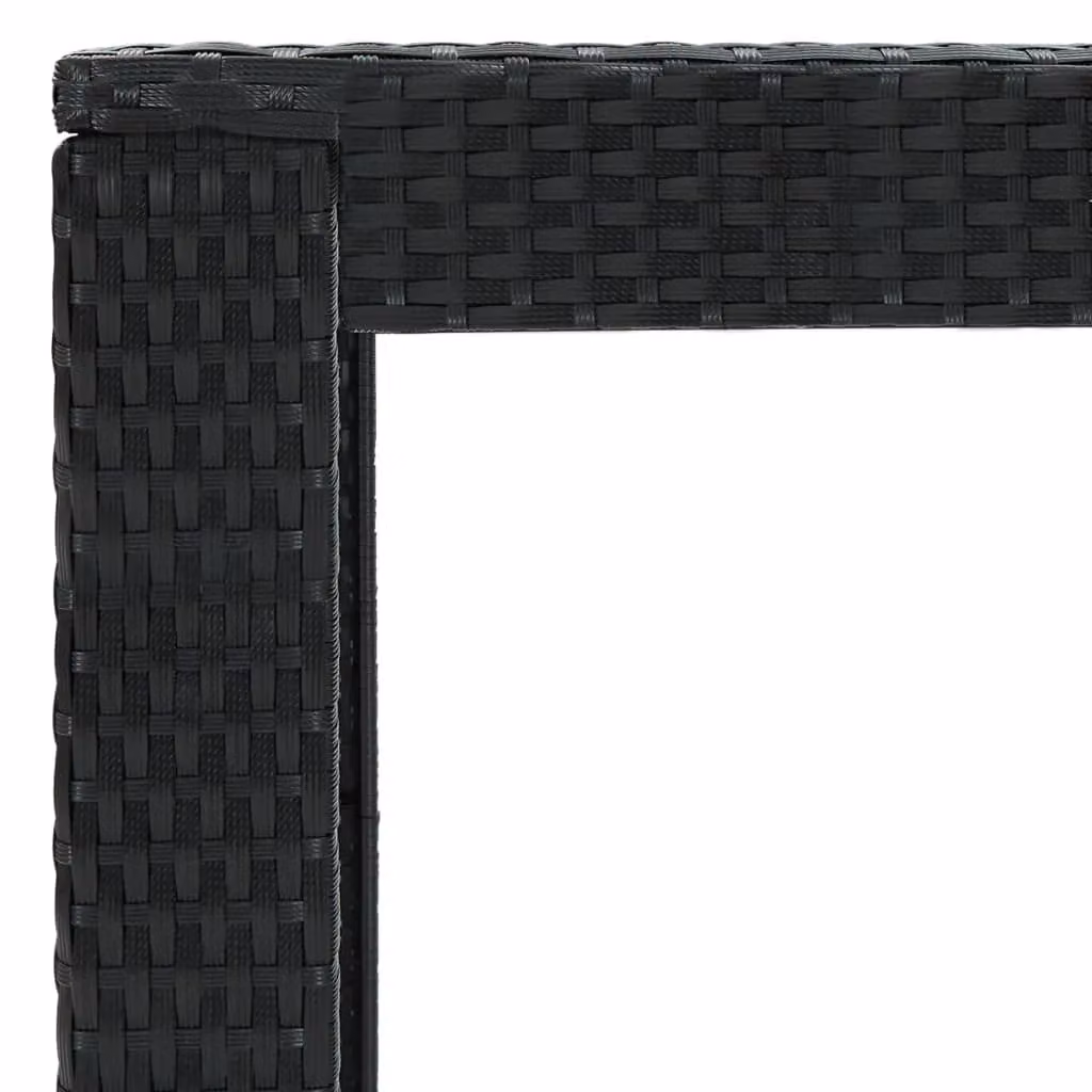Berkfield Home Garden Bar Table in Black Poly Rattan and Metal, W: 100 cm, D: 60.5 cm, H: 110.5 cm – 5