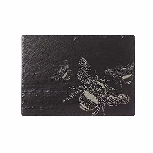 The Just Slate Company Bee Slate Cheese Board in Anthracite Grey