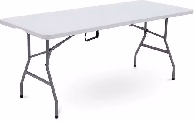 SPETLEK 5 ft Folding Trestle Table in White