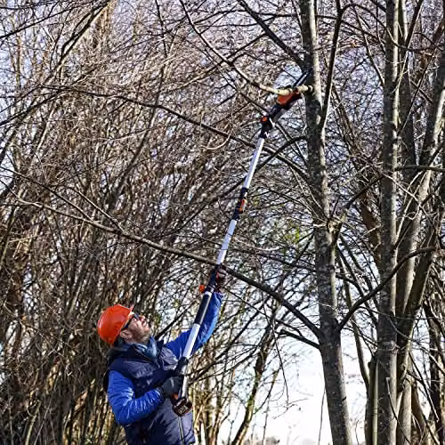 WORX WG349E Cordless 18V 20cm Telescopic Pole Chainsaw in Orange with 2Ah Lithium-Ion Battery and Charger – 5