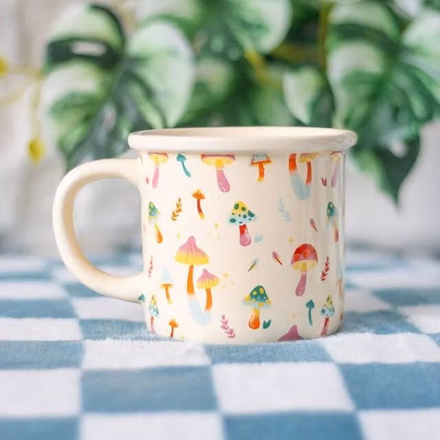 Uniqueful Multicolour Floral Ceramic Mug, 350 ml