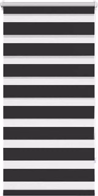 Berkfield Home Zebra Day and Night Blind in Black and White, W: 60 cm, H: 120 cm – 1