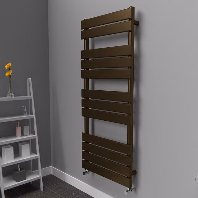 Lux Heat Flat Coloured Steel Towel Radiator in Gold and Brown, W: 50 cm, H: 120 cm