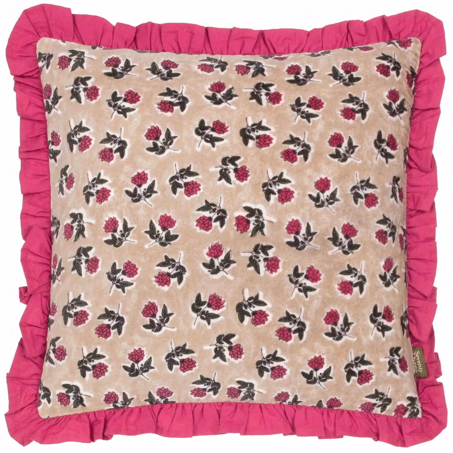 Paoletti Kemble Floral Square Cotton Cushion in Pink and Purple, W/D/H: 45 x 45 x 45 cm – 2