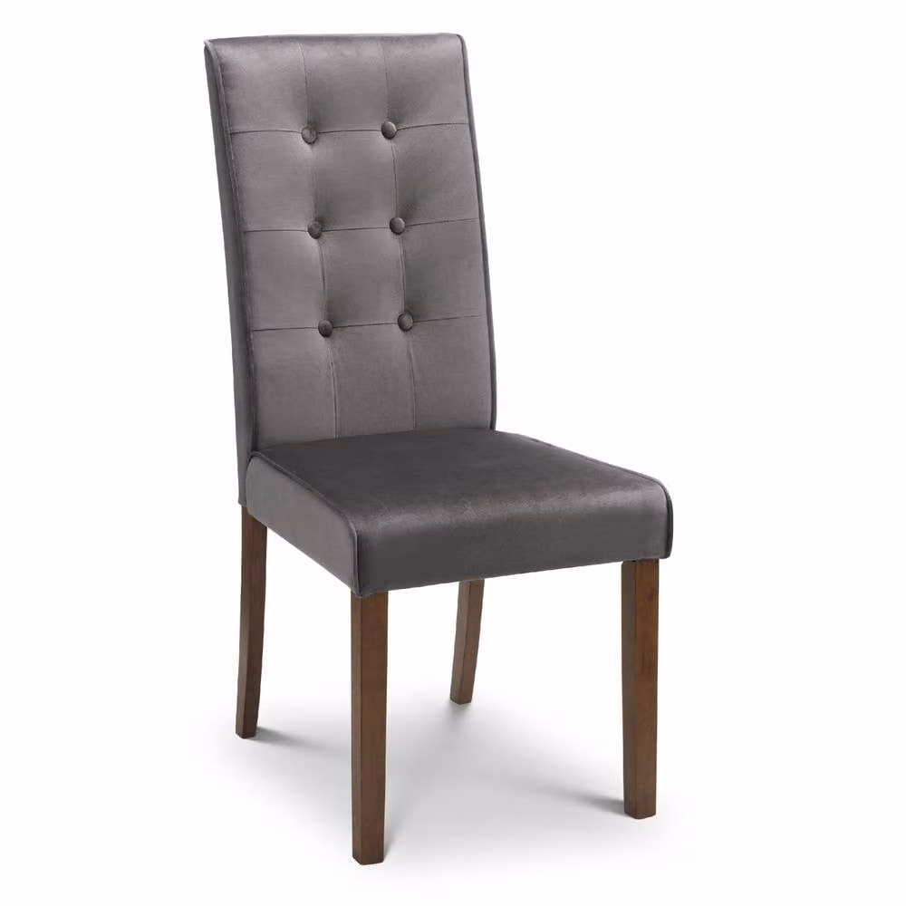 Cheshire Devonshire Elegant Velvet Dining Chairs - Set of 2 in Grey – 2