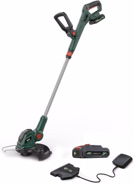 Webb 20V Cordless Grass Trimmer with 2Ah Battery and Charger, Green, 30cm Cutting Width