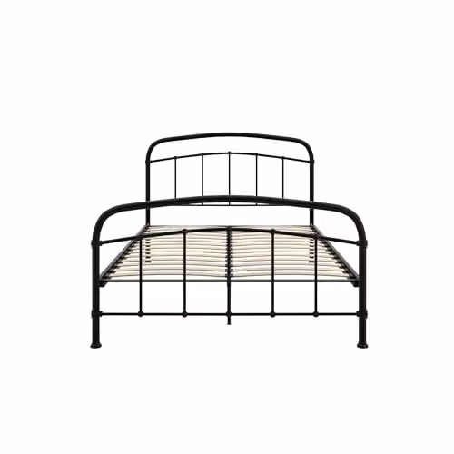 LPD Halston Metal Bed Frame in Black and Copper Effect with Industrial Style and Ornate Casting Detail, W/D/H: 180 x 200 x 113 cm (King Size) – 2
