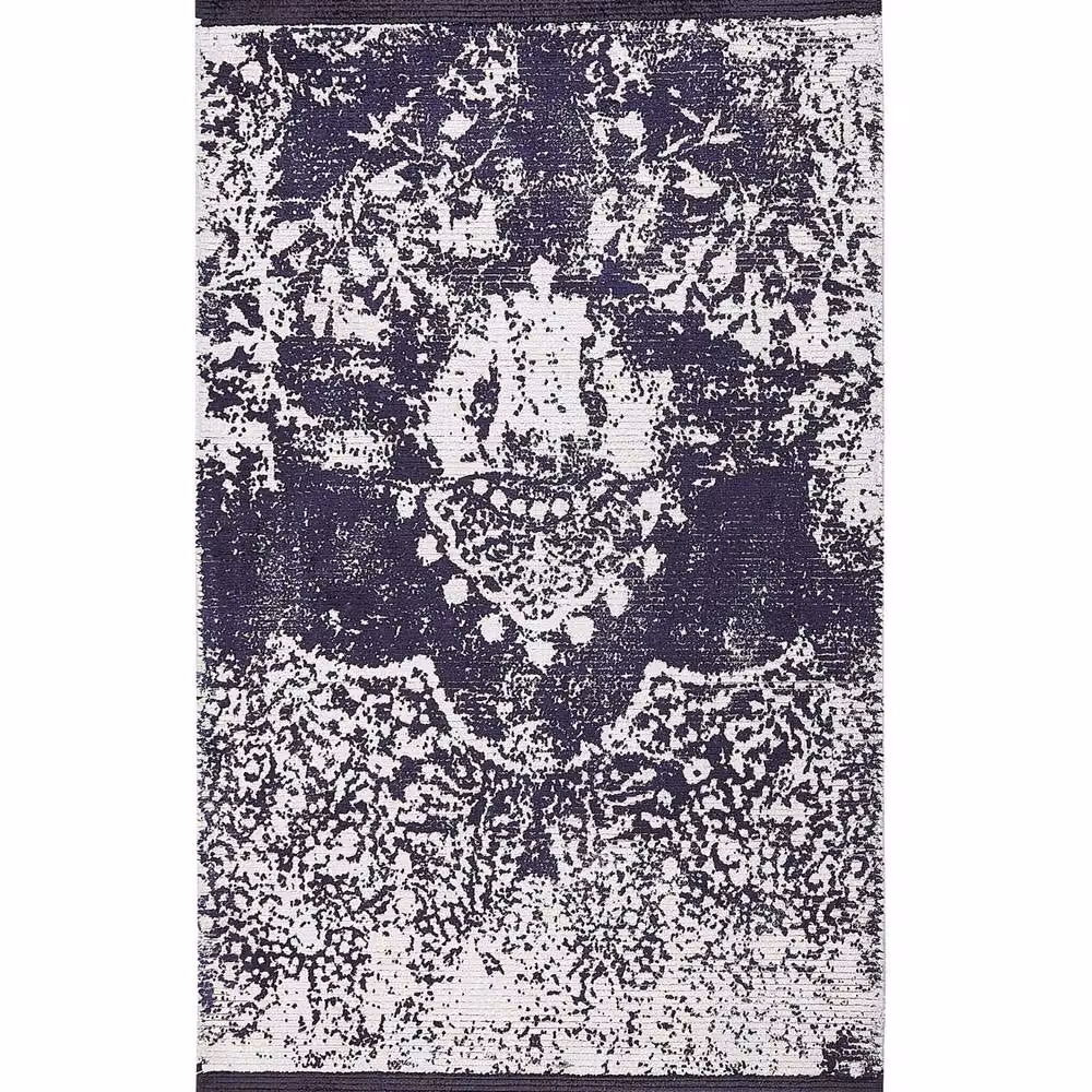 Wyld and Coco Handwoven Oriental Vintage Distressed Area Rug in Purple and White, W: 80 cm, L: 150 cm – 2