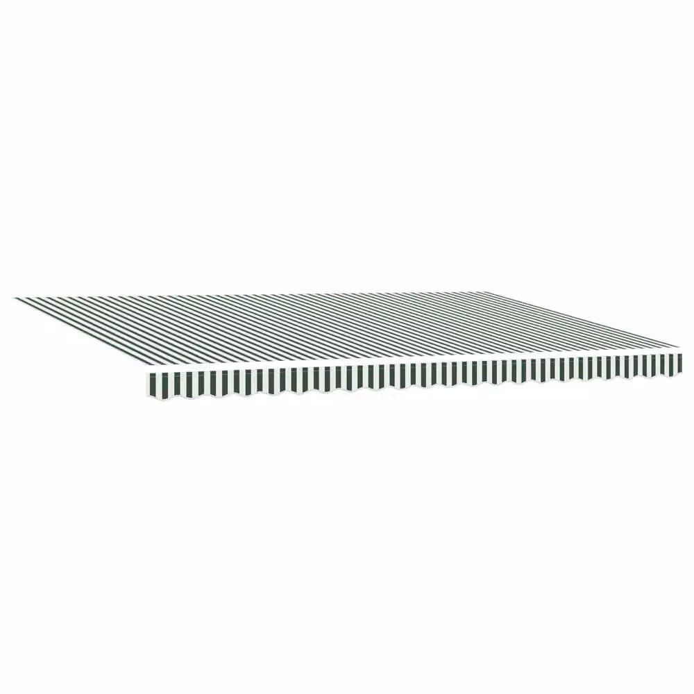Berkfield Home Manual Retractable Wall-Mounted Awning with LED in Green and White, W: 500 cm, D: 300 cm – 2