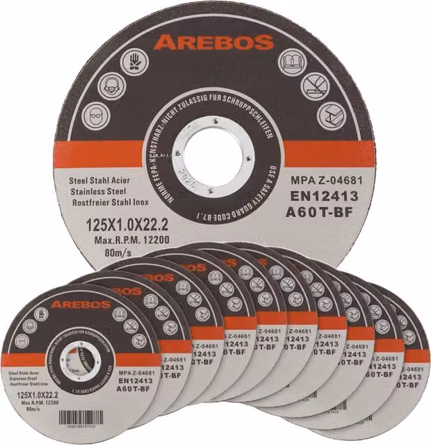AREBOS Black Flat Cutting Disc 12.5 mm