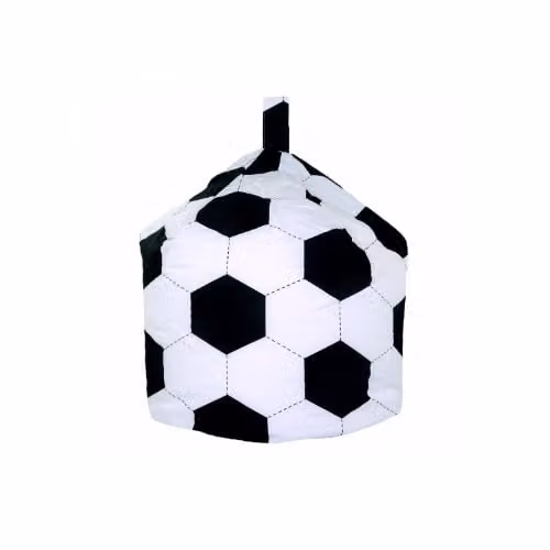 BeanLazy Cotton Football Bean Bag in White with Removable Cover and Carry Handle