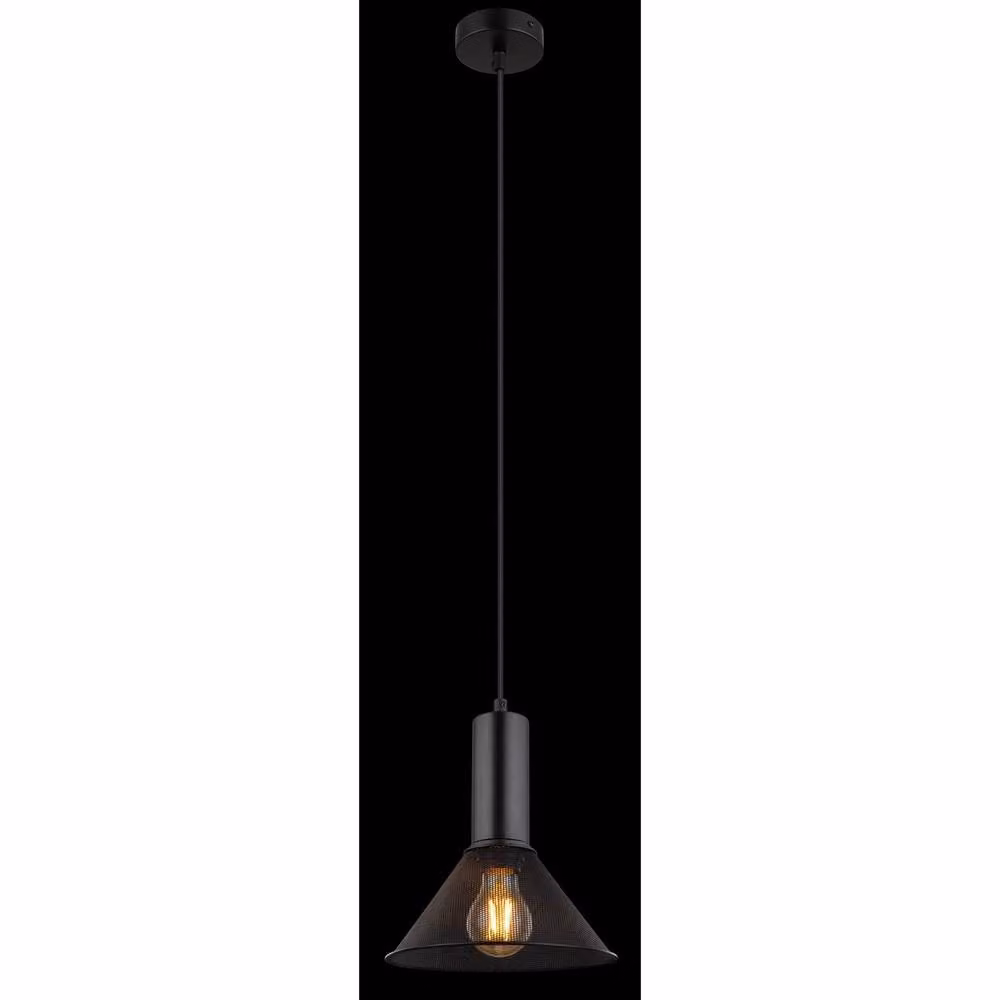 Globo Lighting Jedd Dome Pendant Light, Black Metal, Height: 120 cm, Diameter: 21 cm – 3