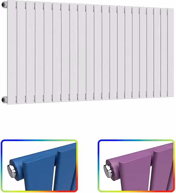 Lux Heat Flat Horizontal Coloured Steel Wall Mounted Radiator, Multicolour, W: 147.0 cm, H: 60.0 cm