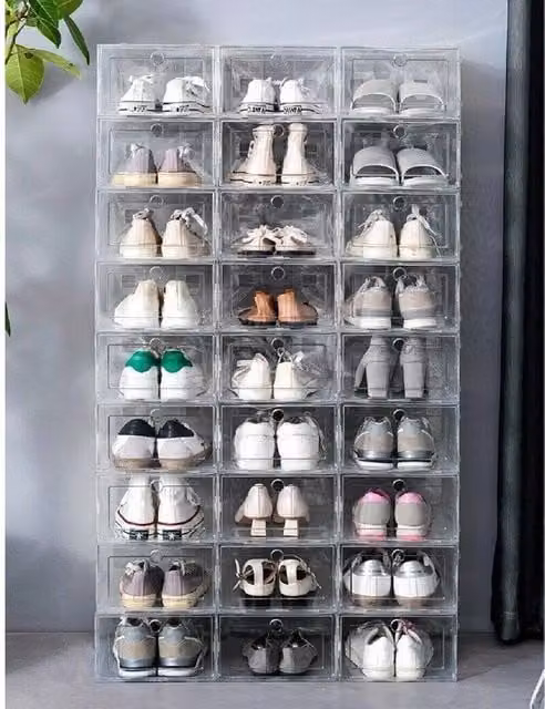 FORGEVIO Set of 12 Transparent Plastic Shoe Display Boxes for Sneakers and Trainers – 1