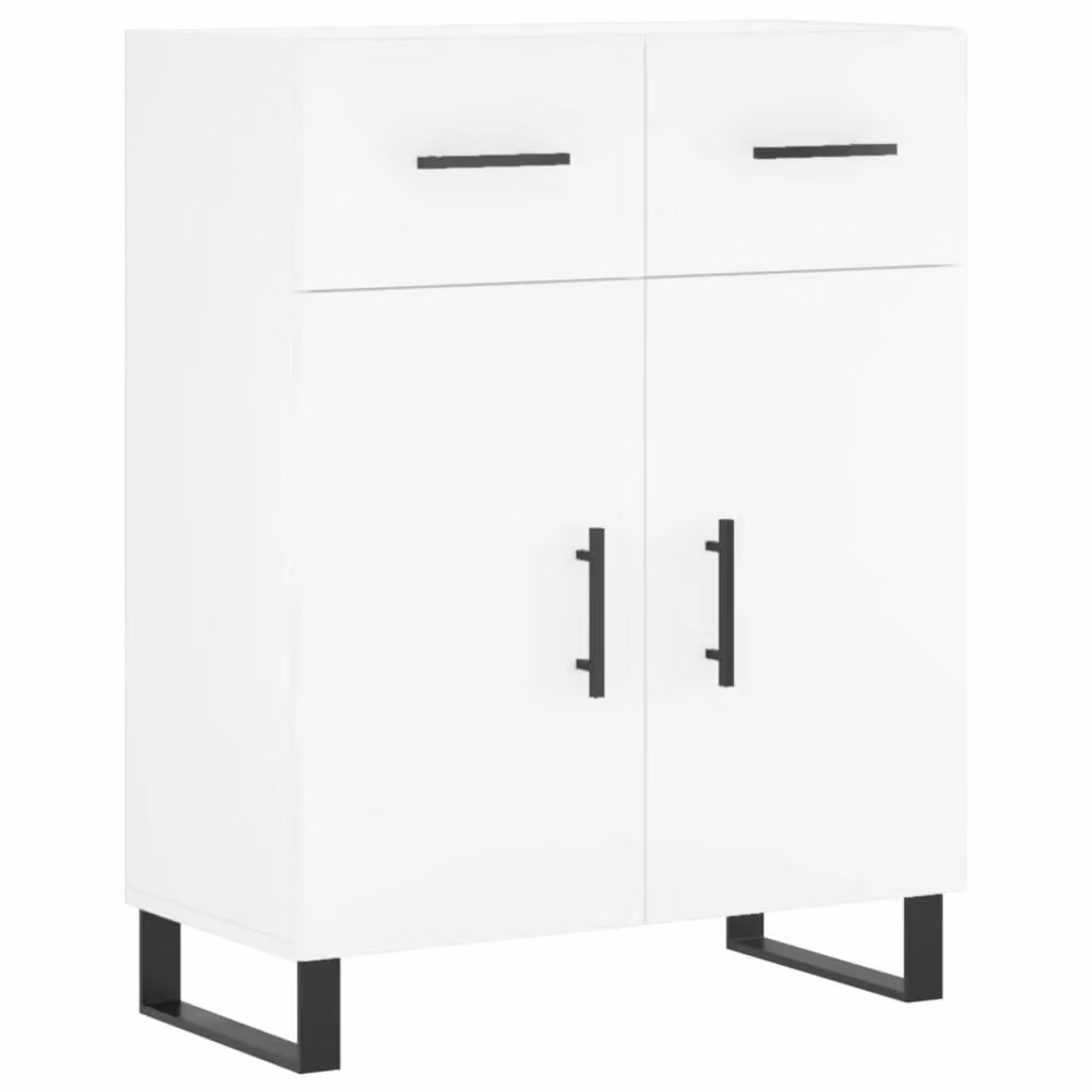 Berkfield Home Modern White Sideboard in Matt Engineered Wood, W/D/H: 69.5 x 34 x 90 cm – 2