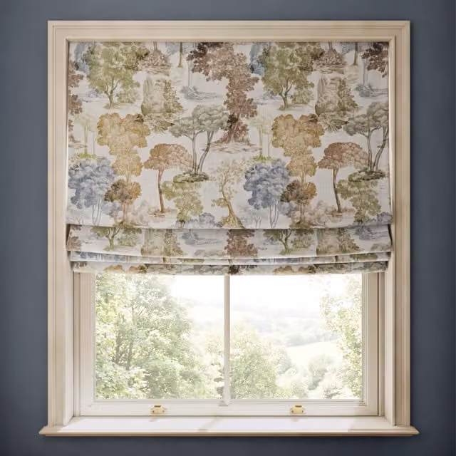 House of Hackney Dendrophilia Cotton Linen Floral Blind in Blue and Multicolour