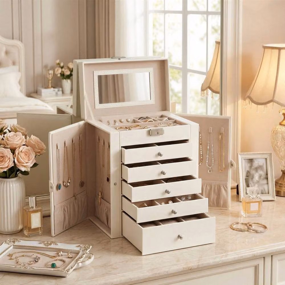 Kelvenix 6-Tier Jewellery Box in White – 2