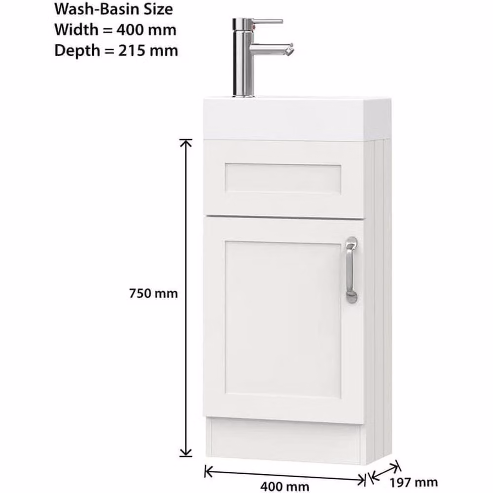 FORGEVIO Crawle White Modern Freestanding Bathroom Vanity Unit with Basin and Cabinet – 2