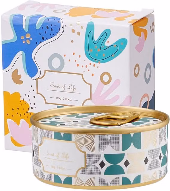 Lifeideas Gold Geometric Round Soy Wax Scented Candle with Floral Fragrance