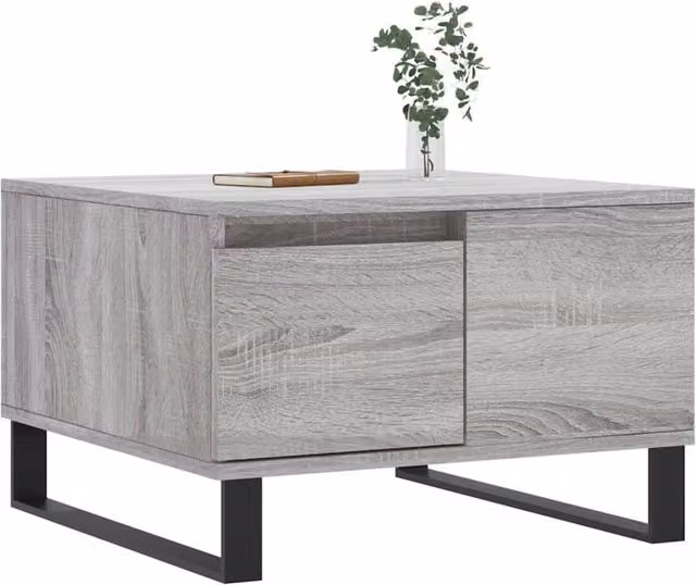 Berkfield Home Modern Square Coffee Table in Grey Sonoma, W/D/H: 55 x 55 x 36.5 cm