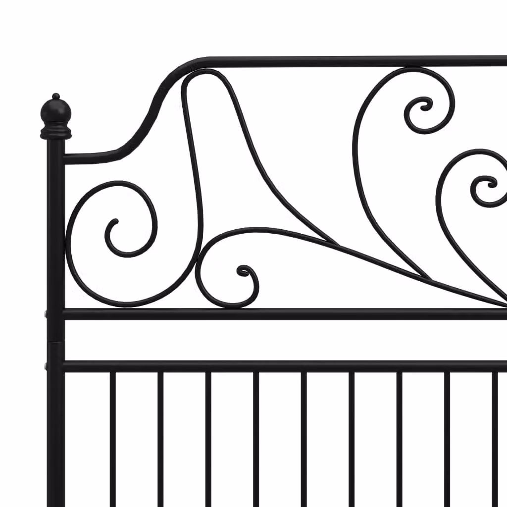 Berkfield Home Black Metal Bed Frame W: 140 cm, D: 200 cm – 3