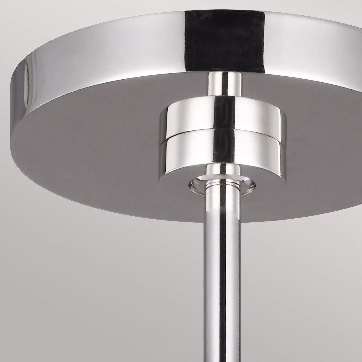Netlighting Brisbin Single Light Pendant Lamp in Polished Nickel and Grey with E27 Socket – 2