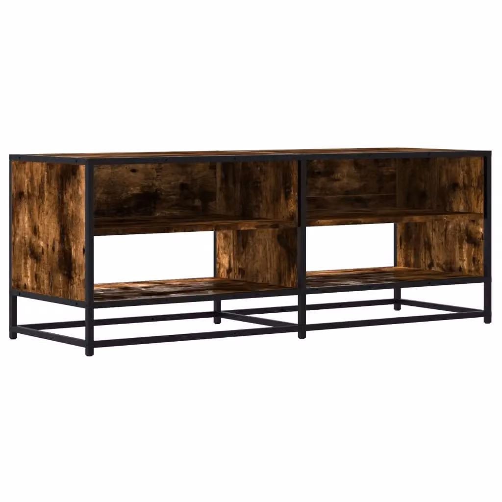 Berkfield Home Industrial TV Cabinet in Smoked Oak and Brown, W/D/H: 120.5 x 40 x 46 cm – 2