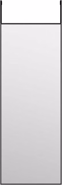 Berkfield Home Black Rectangular Hanging Door Mirror with Glass and Metal Frame, W: 30 cm, H: 80 cm