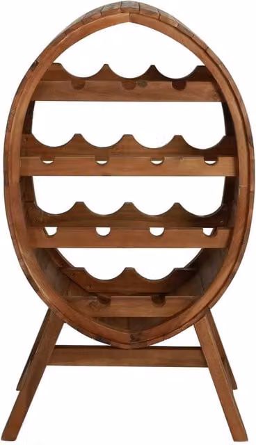 Berkfield Home Rustic 13-Bottle Wine Rack in Brown Oiled Solid Acacia Wood – 1