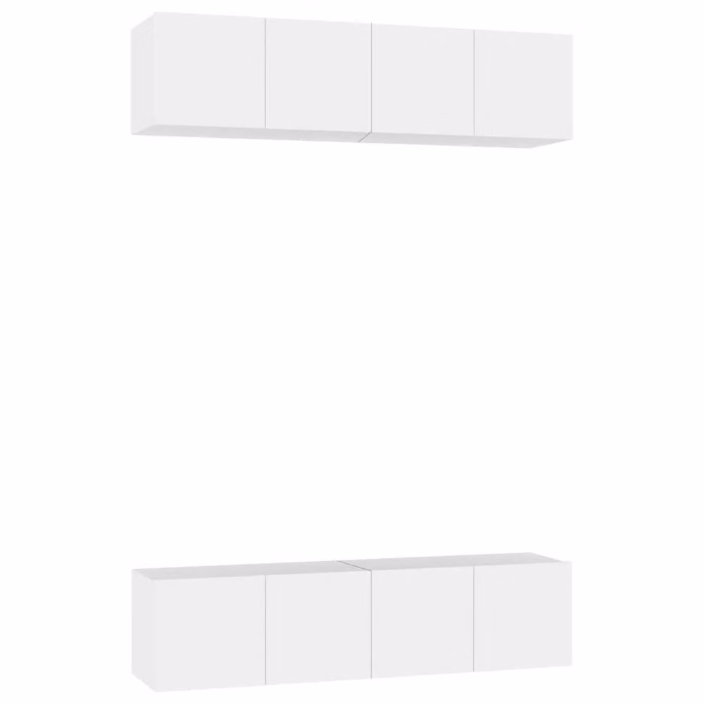 Berkfield Home 4-Piece White TV Cabinet Set in Engineered Wood, W/D/H: 60 x 30 x 30 cm – 2