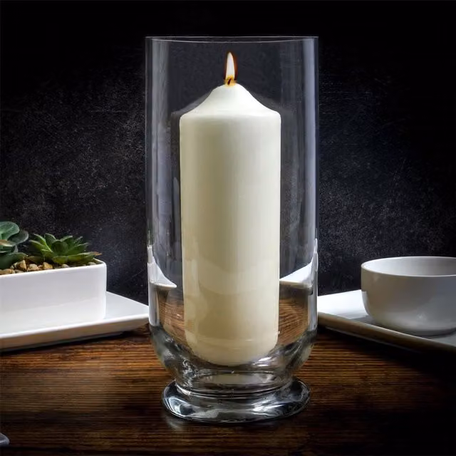 Maison & White Transparent Round Glass Pillar Candle Holder