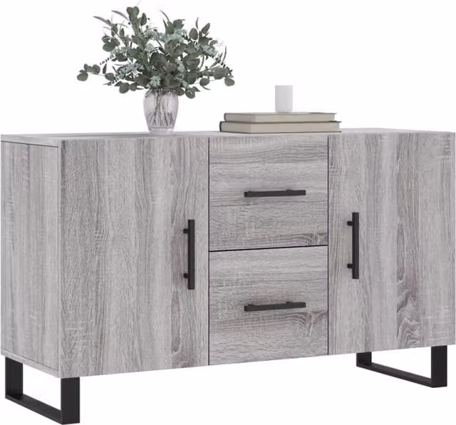 Berkfield Home Grey Sonoma Sideboard in Engineered Wood, W/D/H: 100 x 36 x 60 cm – 1