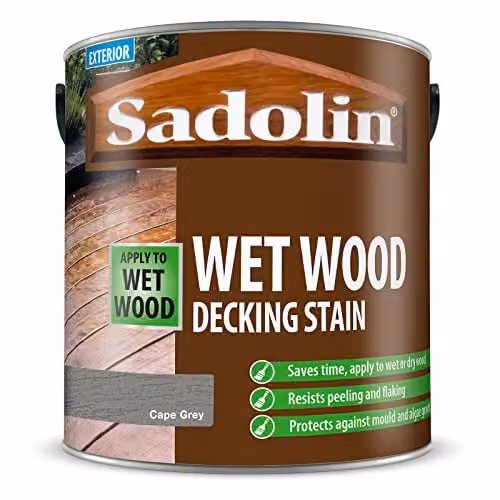 Sadolin Wet Wood Decking Stain, Cape Grey, 2.5L – 1