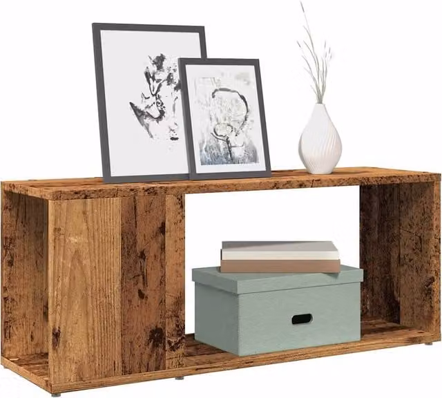Berkfield Home Rustic Brown TV Cabinet in Old Wood, W/D/H: 80 x 24 x 32 cm – 1