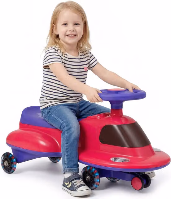 Costway Pink Kids Twist Ride On Wiggle Car with Light and Sound Effects