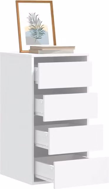 Berkfield Home Corner Chest of Drawers in White, W/D/H: 40 x 41 x 76 cm