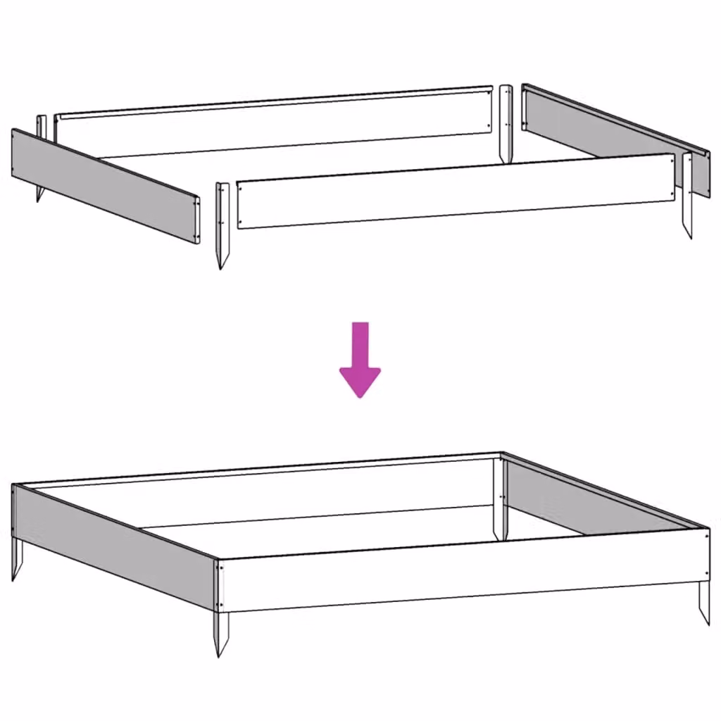 Berkfield Home Garden Anthracite Steel Raised Bed W/D/H: 100 x 100 x 25 cm – 4