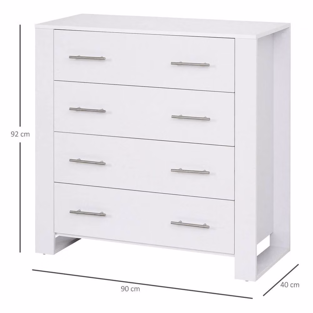 EONLION Modern White 4 Drawer Chest of Drawers for Bedroom and Living Room Storage – 2