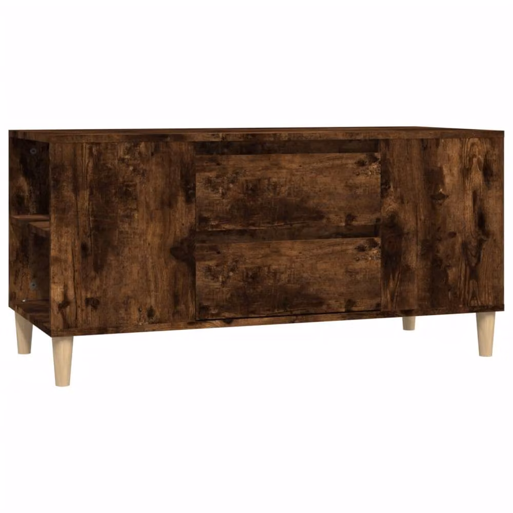 Berkfield Home Mid Century TV Cabinet in Smoked Oak Brown, W/D/H: 102 x 44.5 x 50 cm – 2
