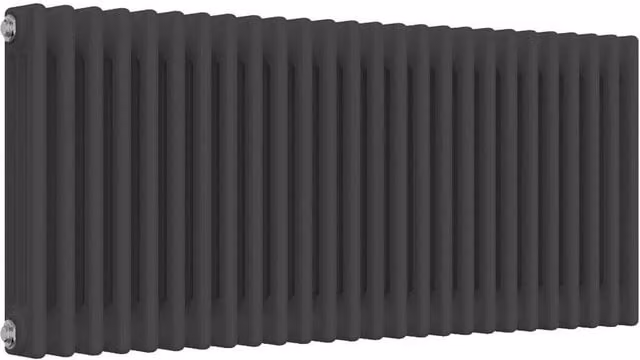 Bathroom Kingdom Colona Anthracite 3 Column Horizontal Traditional Wall Hung Steel Radiator, Grey, H 119 cm x W 50 cm – 1