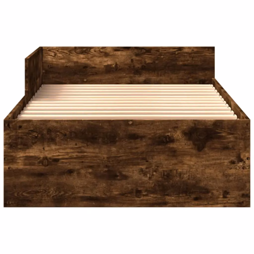 Berkfield Home Bed Frame in Smoked Oak with Lift Up Base, Brown, W: 100 cm, D: 200 cm – 3