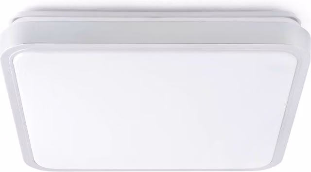 Faro Iris LED Medium Square Flush Ceiling Light in White and Grey