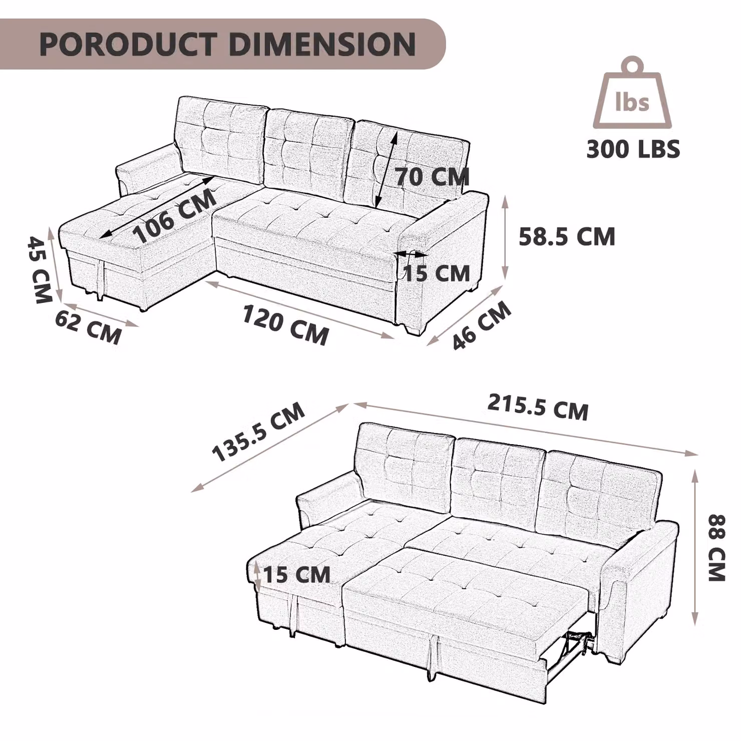 FURNITURE ONE L-shaped Corner Sofa Bed with Reversible Storage in Grey Velvet Fabric – 4