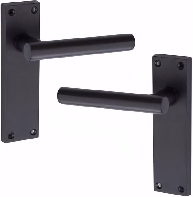 Golden Grace 6 Set T-Bar Lever Backplate Internal Door Handle Set in Matt Black
