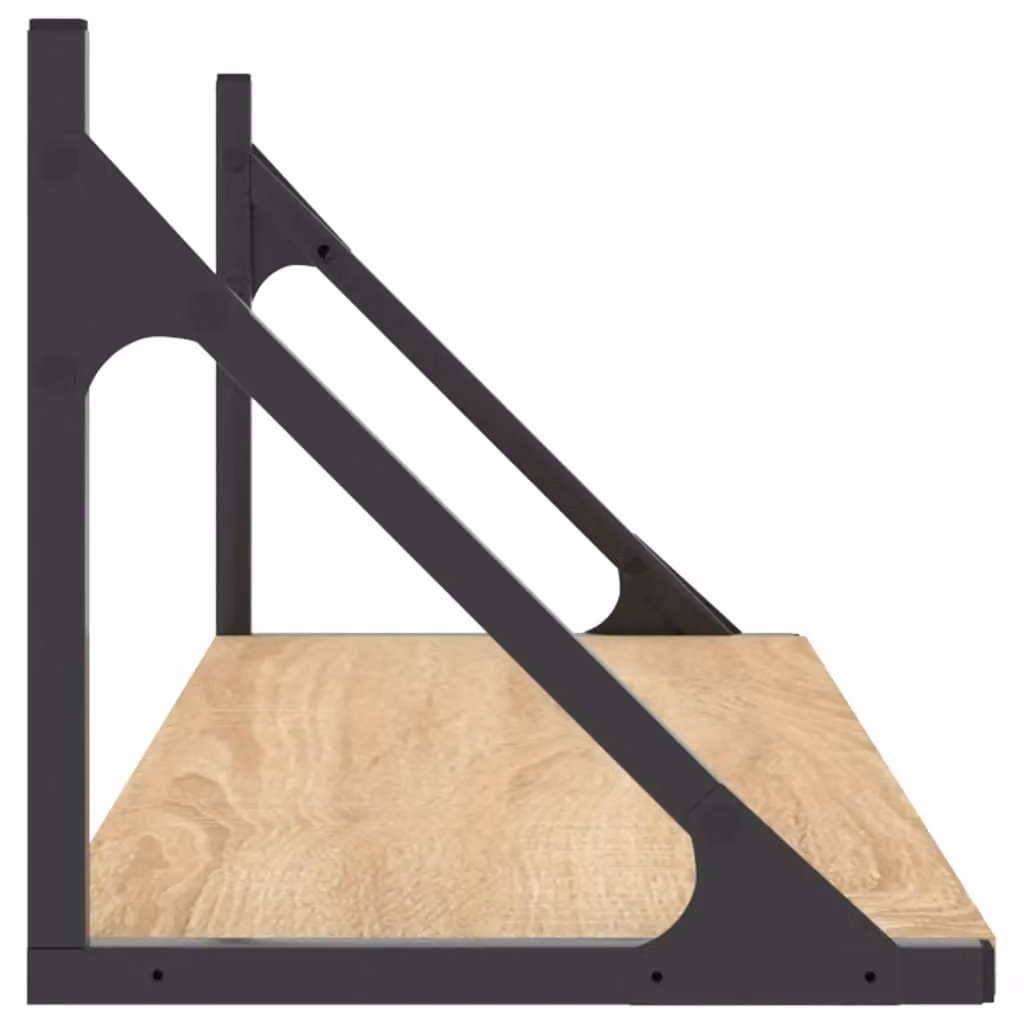 Berkfield Home Wall Shelves, 2 Piece Sonoma Oak Brown Engineered Wood, W: 80 cm, D: 25 cm, H: 25.5 cm – 3
