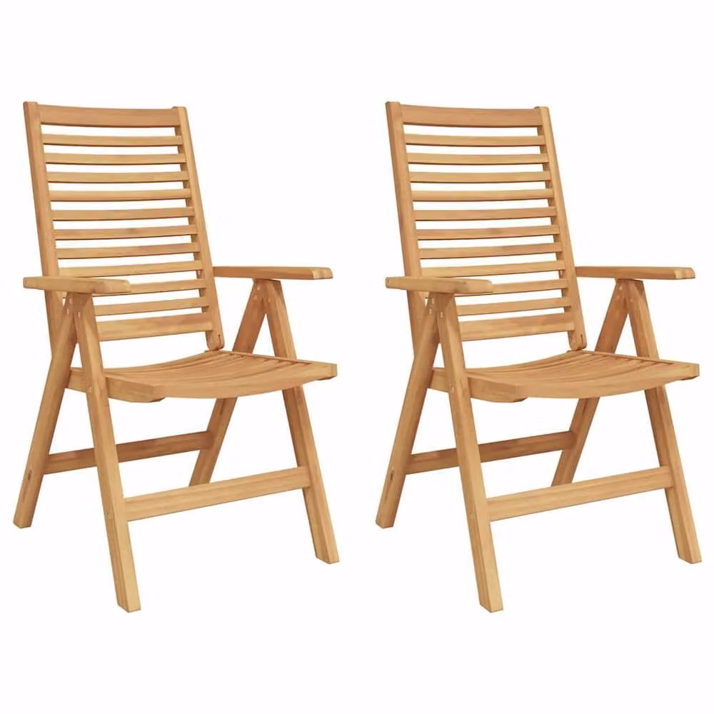 Berkfield Home Beautiful Garden Chairs, Set of 2, Solid Teak Wood in Brown – 2