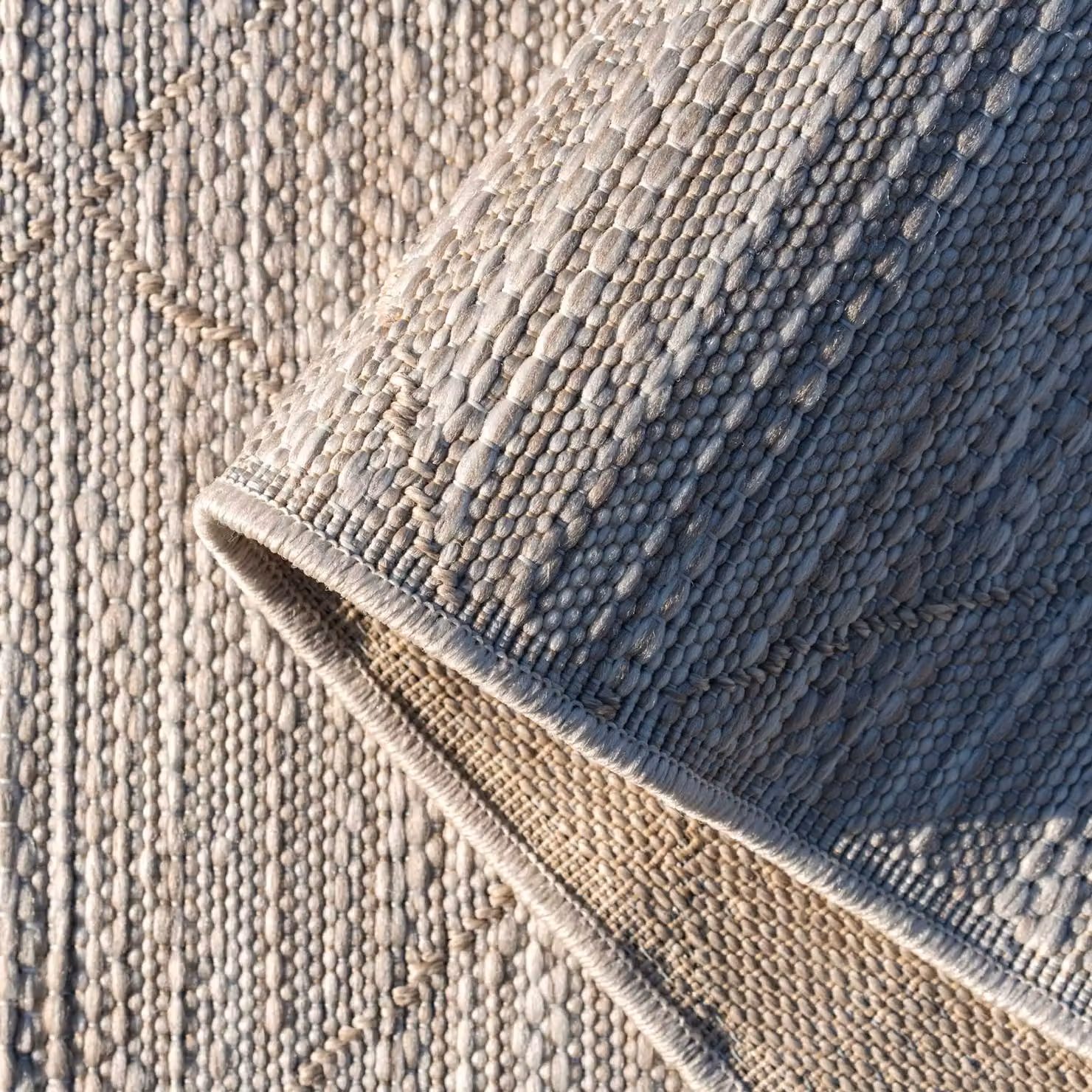 Kukoon Woven Abstract Vintage Outdoor and Garden Area Rug in Beige and Grey, W/D: 120 x 170 cm – 3