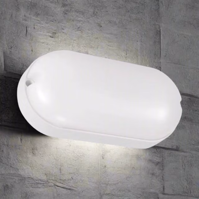 CGC Leah White Opal Oval LED Outdoor Bulkhead Light, 9W, IP65, White